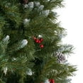 thumbnail image 6 of 7-foot Mixed Spruce Pre-Lit or Unlit Hinged Artificial Christmas Tree with Frosted Branches Red Berries and Frosted, 6 of 10