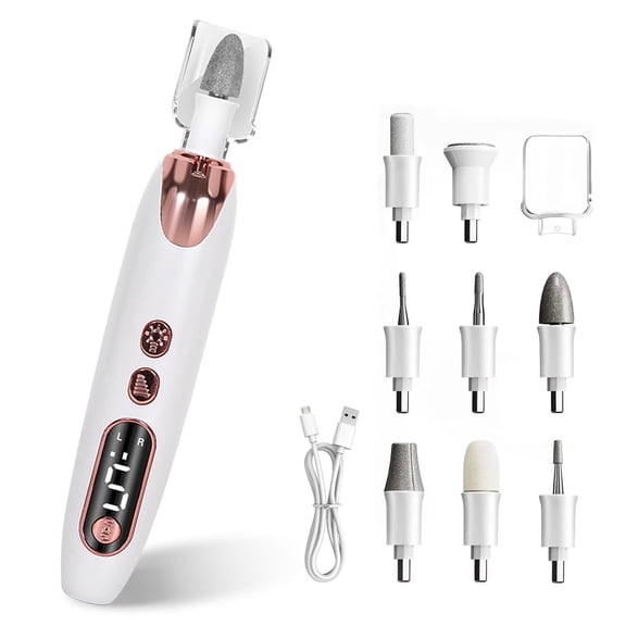 Electric Nail Drill Kit, 8 Drill Bits, Cordless Manicure Pedicure Set, 5 Speeds Nail File for Trimming Shaping Polishing