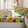 thumbnail image 5 of Manfei Toy Cars Zipper Twin Comforter Sets with Fitted Sheet and 2 Pillowcases,Cartoon Boys Art Zipper Bedding Set,Gray,Polkadot Reversible,4pcs, 5 of 8
