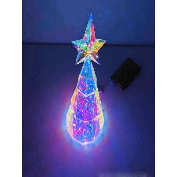 Exhoden Prismatic Iridescent Christmas Tree,Christmas Decor Tree Lights Light Up,Prismatic Christmas Decor,Christmas Tree Decor Iridescent Christmas Decorations Christmas,Tree Christmas Decoration