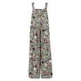 thumbnail image 6 of Women's Casual Loose Overalls Jumpsuits One Piece Sleeveless Printed Wide Leg Long Pant Rompers With Pockets Gray S, 6 of 6