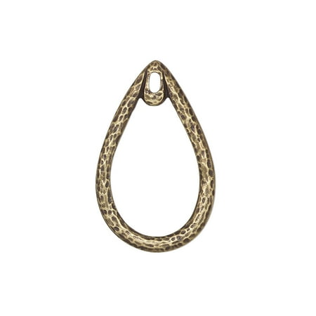 

Drop TierraCast Hammertone collection antique brass-plated pewter (tin-based alloy) 26.5x16.5mm hammered open teardrop. Sold per pkg of 2.