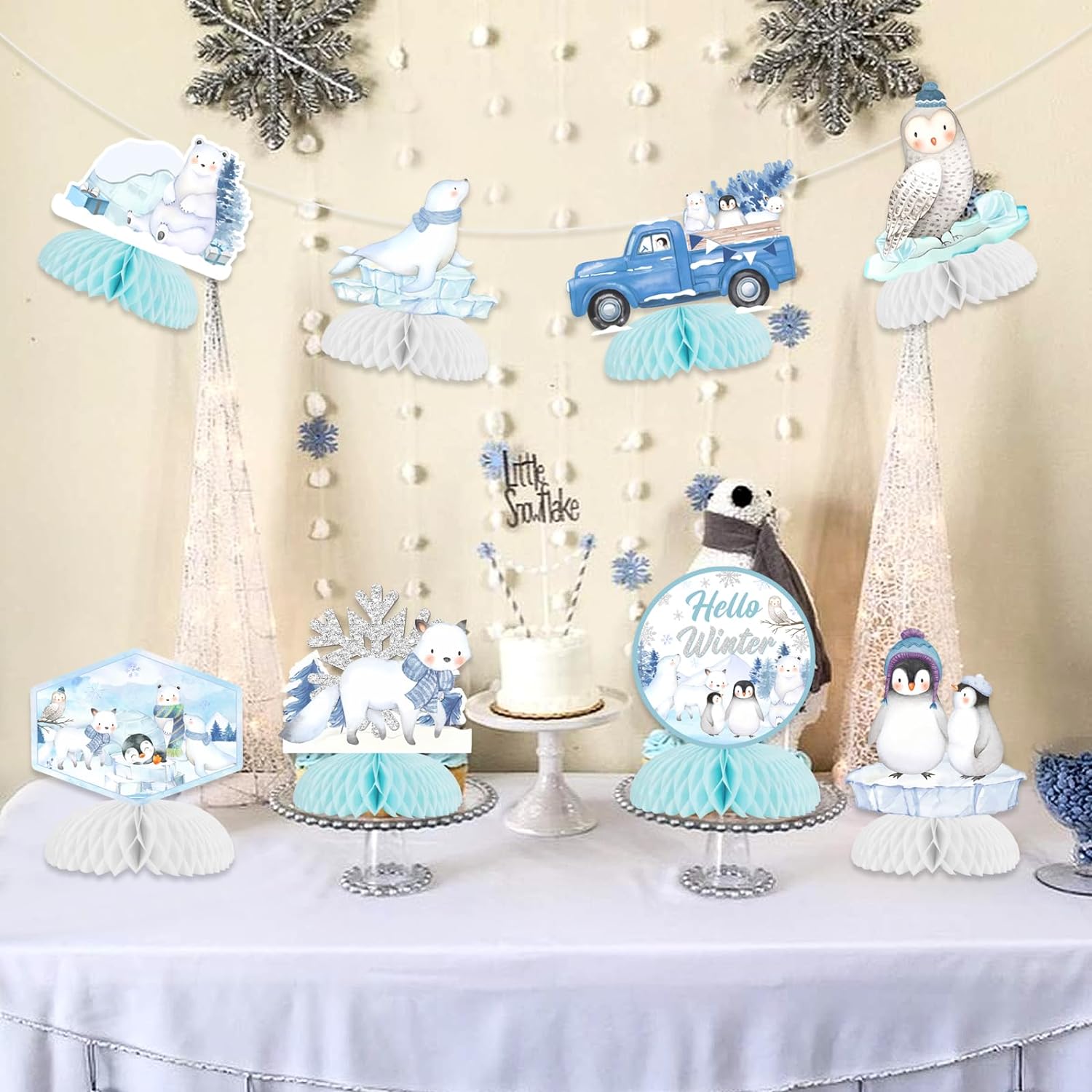 Arktische Tier-Konfetti – 200 Stück, Doppelseitig Bedruckt, Für Winter-Partys & Baby-Shower