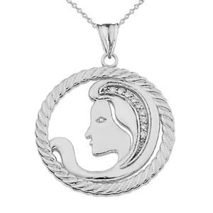 White gold virgo necklace Clearance