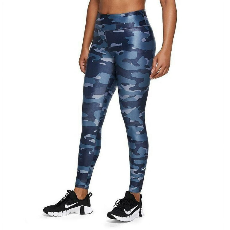 Nike Women's Mid Rise Camo Print Leggings Blue Size 3X 