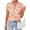 Light Apricot Orange, variant on Womens Floral Print Short Sleeve Summer Tops Trendy V Neck Loose Boho Shirts Casual Work Blouses