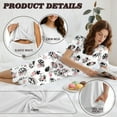 thumbnail image 6 of DISNIMO Ladybug Floral Printed Pajama Set for Women, Soft Sleepwear Summer 2 Piece Pjs Set Round Neck Tops and Capri Pant Lounge, 2XL, 6 of 7