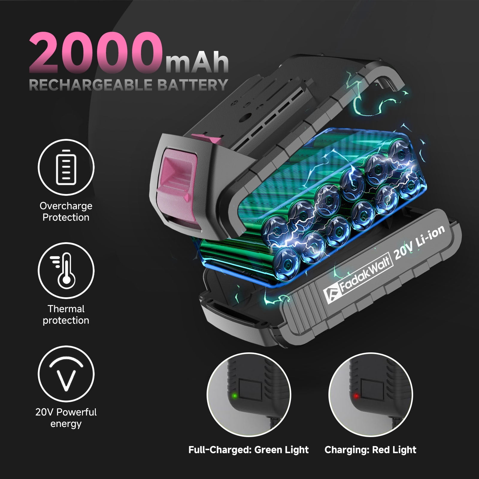 20V MAX Cordless Drill Set with Battery & Charger, 280 in-lbs Power Drill Kit, 2-Speed (0-1400 RPM), 21+1 Torque, 3/8" Keyless Chuck, 30pc Drill/Driver Bits, LED Light for Wood/Metal/Concrete(Pink)