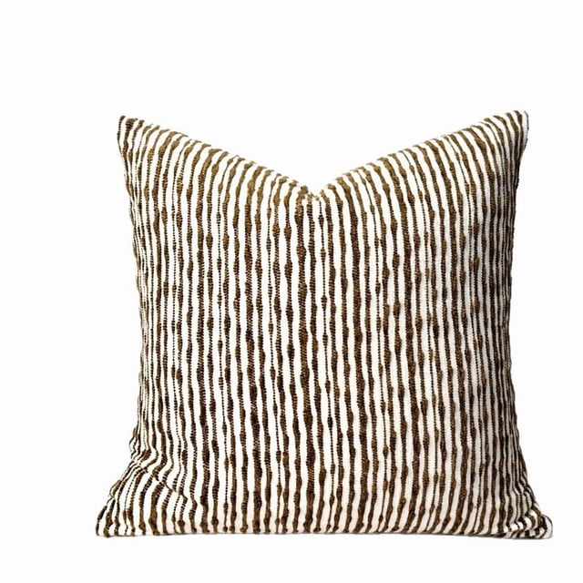 Fundas de almohada de chenilla a rayas, modernas, suaves y acogedoras, cojín C, 45 x 45 cm