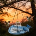 thumbnail image 4 of weibbin Outdoor Garden Solar Bird Bath with Hanging Heart Shaped Chain Love Design for Hummingbird Water Feature Plastic, 4 of 6