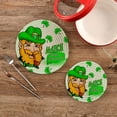 thumbnail image 2 of GZHJMY St. Patrick's Day Cute Leprechaun and Beer Trivet Pot Holder, Round Woven Potholders Set 2PCS-Braided - Coasters - Table Mats 192 for Kitchen Pans Bowl Teapot, 2 of 7
