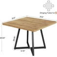 thumbnail image 4 of Tribesigns Square Dining Table for 2, 31.5" Industrial Dinner Table with Metal Base, 4 of 7