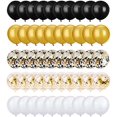 thumbnail image 4 of 72 Pack Black Gold Confetti Balloons Kit, 12 Inch Black Gold White Balloons and Gold Confetti Balloons with Balloon Ribbons for Graduation Birthday Wedding Baby Shower Party Decorations Black White, 4 of 5