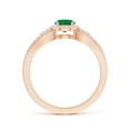 thumbnail image 2 of Angara Natural 0.45 Ct. Emerald with Diamond Halo Ring in 14K Rose Gold for Women (Ring Size: 11.5), 2 of 8