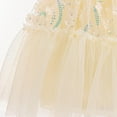 thumbnail image 3 of LLYWEY Toddler Girls Princess Dresses, Girls Elegant Formal Ball Gown Sequin Ruffle Cold Shoulder Mesh Round Neck Bow Knot Formal Party Wedding Birthday Dresses Back Zipper , Style BY-38, Yellow, 2T, 3 of 9