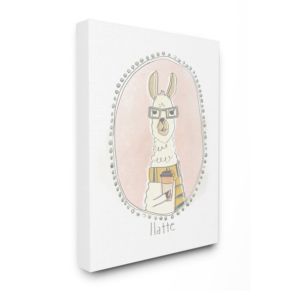 The Stupell Home Decor Collection Caffeinated Cutie Llatte Llama Wall Art