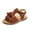 Brown, variant on Odeerbi Infant Toddler Boys Girls Sandals Soft Sole Prewalker Shoes Kids Baby Solid Color Tassels Sandals 2025 Casual Fish Mouth Sandals Brown