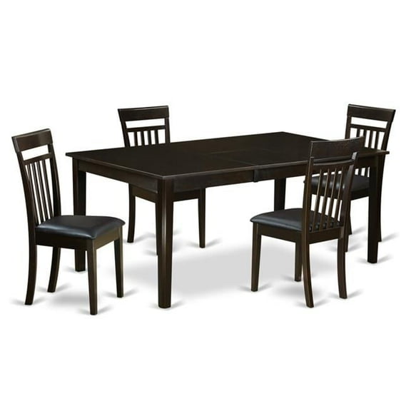 Dining Table Set - Table with Leaf & 4 Chairs - 5 Piece