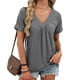 thumbnail image 1 of Xuyuer Women‘s Casual Fashion Solid Color Summer V-Neck Short Sleeve Blouses Shirts Top, 1 of 9