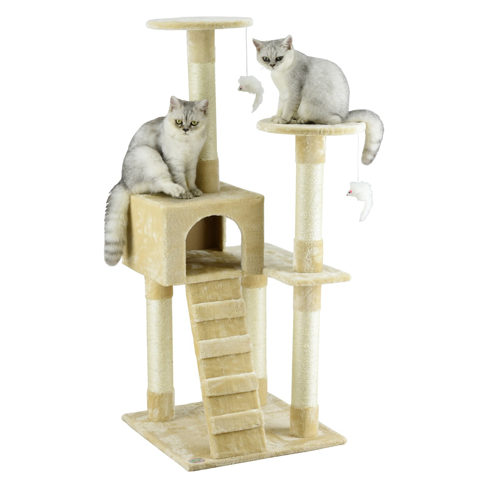 52" Cat Tree Tower Condo Play House Pet Scratch Post Kitten Furniture 2 Color 