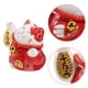 thumbnail image 4 of Adorable hucha de cerámica Maneki Neko, figura de gato de la suerte para decoración del hogar y ahorros, regalo ideal para la buena suerte, color rojo, 4 of 7