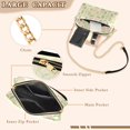 thumbnail image 3 of FORMRS Women Crossbody Purse with Chain Strap Vegan Leather Shoulder Handbag, Light Green Geometric, 3 of 7