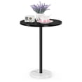 thumbnail image 2 of 15.7" D × 21.2" H Round Table Black Side Table Decorative Table for Small Spaces, Living Room, Bedroom, Balcony, White, 2 of 9