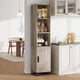 thumbnail image 1 of 70 - pulgada de altura narrow bathroom gabinete: freestanding almacenamiento gabinete con metal frame base, adjustable estante y abiertos almacenamiento, gris para laundry o small spaces, 1 of 8