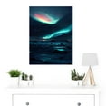 thumbnail image 2 of Northern Lights Aurora Borealis Iceland Painting Sky Skies Large Wall Art Poster Print Thick Paper 18X24 Inch, 2 of 5