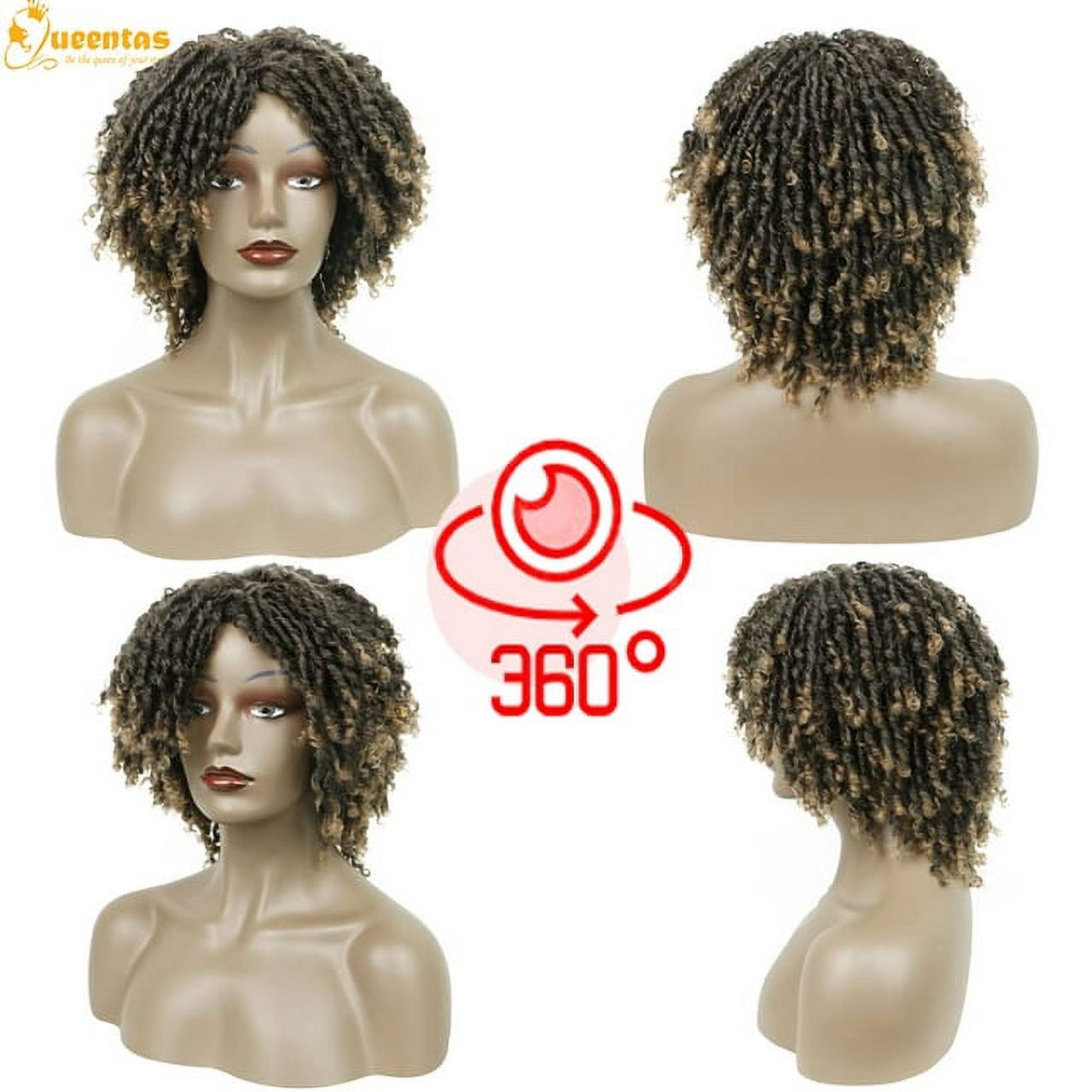 QUEENTAS Dreadlock Wigs for Women and Men Braiding Hair Synthetic Blonde Wigs Faux Locs Twist Wigs Cruly Wigs