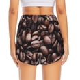 thumbnail image 4 of Uemuo Coffee Bean Pattern Women's Athletic Shorts High Waisted Running Shorts with Liner Pockets Gym Elastic Workout Shorts-Medium, 4 of 9