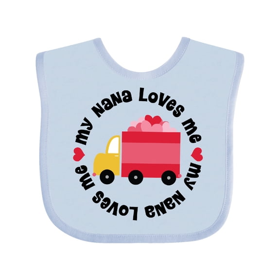 Inktastic My Nana Loves Me Valentine Boys or Girls Baby Bib