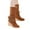 Brown, variant on Wedge Mid Calf Snow Boots for Women Fashion Furry Lined Winter High Heels Casual Tall Boots