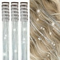 thumbnail image 1 of SUTENGDA 18 Pcs Guirlande de Cheveux à Clipser Extensions de Cheveux 19.6 Pouces Kit de Guirlande de Cheveux à Clipser Résistant à la Chaleur Scintillant Féerique Accessoires pour Cheveux pour Enfants Filles Femmes (Argent), 1 of 7