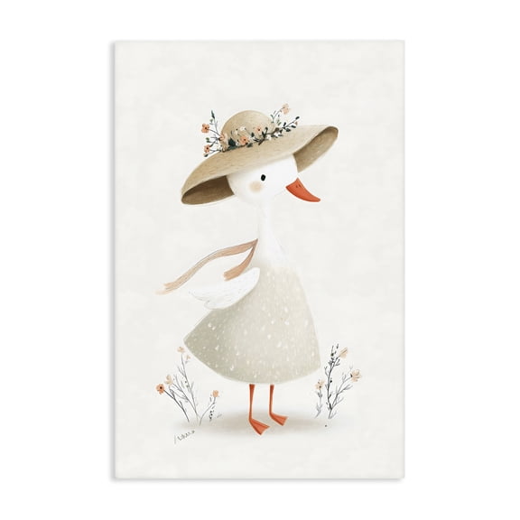Stupell Industries Cottage Charming Goose in Sunhat Canvas Art, 16 x 24, by Ink Drop Loft