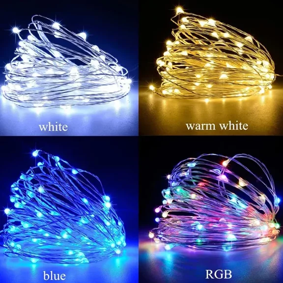 50 Lights Rgb Usb Light String,Copper Wire String Lights Garden Party Decor Lamp