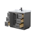 thumbnail image 3 of Wyndham Collection Miranda 42" Carrara&Wood Single Bathroom Vanity in Gray/Black, 3 of 6