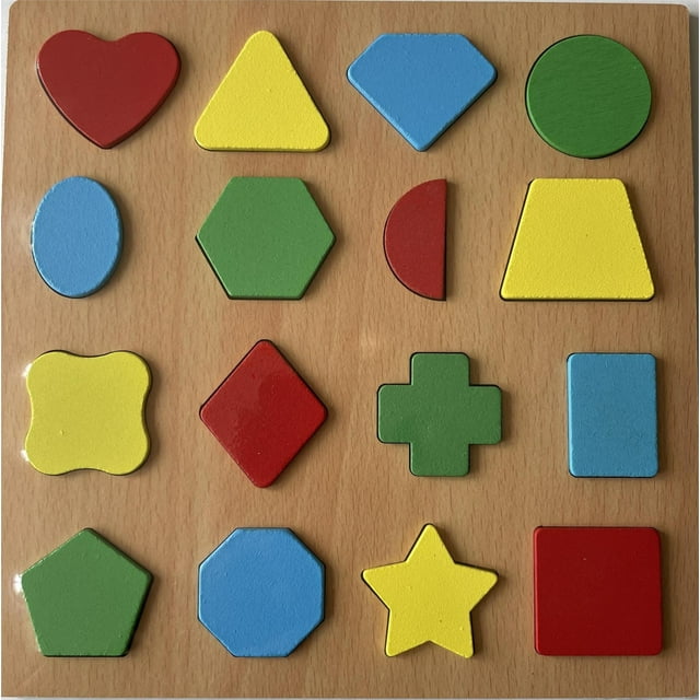 Puntoco Bloques de construcción de madera para educación temprana para niños, letras, números, formas, colores, rompecabezas para jardín de infantes, juguetes a juego