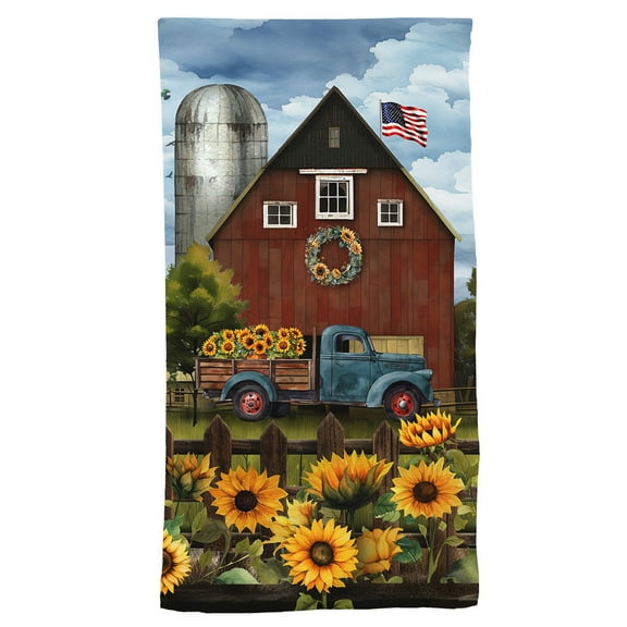 Briarwood Lane Sunflower Barn Cotton Hand Towel