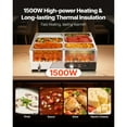 thumbnail image 2 of KFFKFF Commercial Food Warmer, 1500W Electric Stainless Steel Steam Food Warming with Lid, Fast Heating Countertop Buffet Bain Marie, 2 of 9