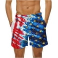 thumbnail image 2 of Goodtrade8 Mens Summer Shorts Board Shorts Elastic Waist Swimwear Pockets 4th of July Casual Holiday Big and Tall Swimming Trunks for Men Independence Day,Size: XL, 2 of 6