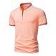 thumbnail image 1 of pstuiky camisetas de hombre, Camisa informal de manga corta con cuello alto, bordado y cremallera de color liso para hombre camisas casuales para hombre m, 1 of 9