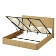 thumbnail image 6 of Noble House Modern Lift-Up Storage Bed Frame with Wooden Corrugated Curved Lines, King Size, Oak, 6 of 9