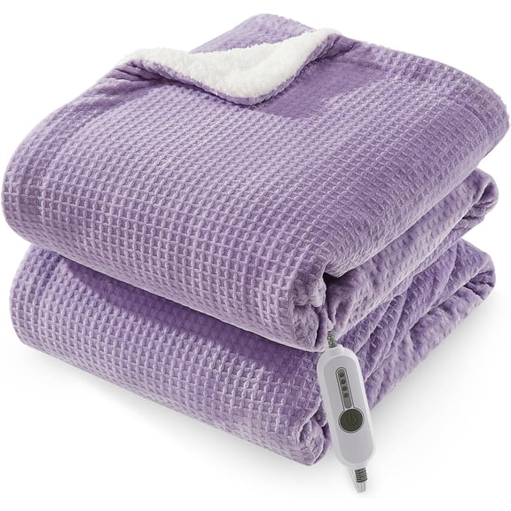 Full Size Heated Blanket Flannel 4 Heat Settings and 10-Hour Auto Off Machine Wash 72In x 84In