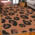 thumbnail image 3 of Animal Decorative Rug, Leopard Animal Skin Pattern in Abstract Style Wild Safari Jungle Theme, Quality Carpet for Bedroom Dorm and Living Room, 6 Sizes, Cinnamon Black, by Ambesonne, 3 of 4
