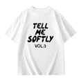 thumbnail image 4 of Tfken Girls Tees For Summer Crew Neck Letter Print Short Sleeve Tops Daily Wear Trendy Kids Comfortable Shirts White Size 3-4 Years, 4 of 4
