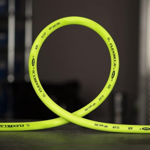 Flexzilla HFZ1250YW3 Air Hose, 1/2" x 50', 3/8" MNPT Fittings, Heavy Duty