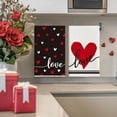 thumbnail image 3 of Black Heart Love Valentine''s Day Kitchen Towels Dish Towels, 18x26 Inch Anniversary Wedding Farmhouse Decoration Hand Towels Set of 2, 3 of 6