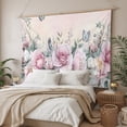 thumbnail image 3 of Pink Roses Floral Tapestry for Bedroom Wall Hanging Tapestry, Vintage Romance Botanical Flowers Ceiling Backdrop Tapestries Poster Blanket Wall Decor for Teens Room Living Room Dorm 39" x 59", 3 of 8