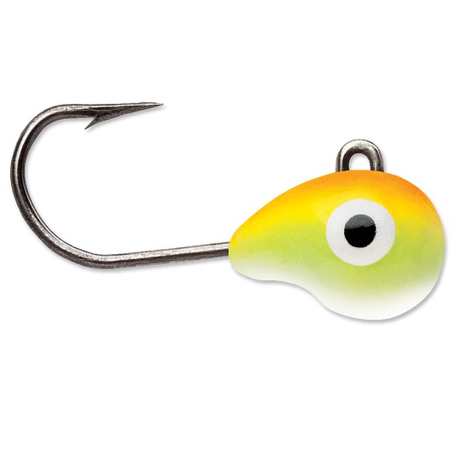 Orange 25 Free Swing Walleye Jig Heads 1/8oz Live Bait Hook Offset Wide Gap